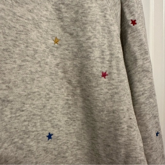 Grey oversized cozy women’s crew neck sweatshirt comfy relaxed tiny stars XL - Picture 3 of 8